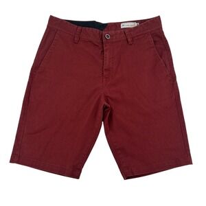 Volcom Frickin Modern Fit Chino Shorts Mens 32 Burgundy Red Repreve Stretch Golf